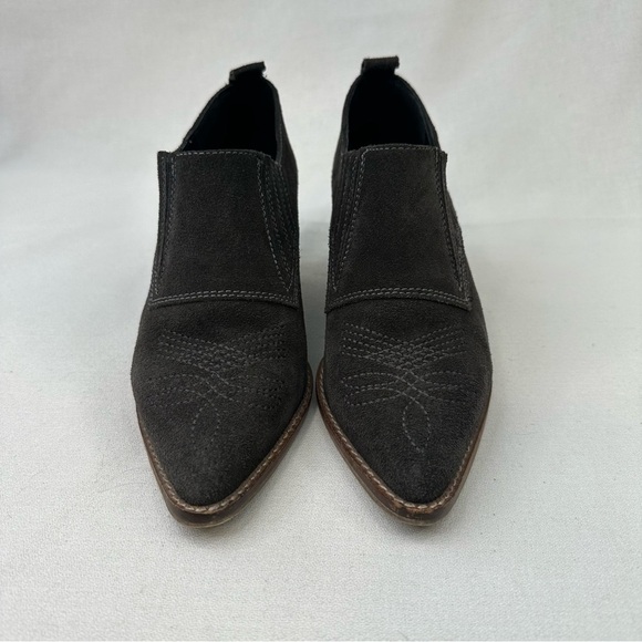 Anthropologie Sixtyseven Gray Suede Cowgirl Ankle Bootie 6 - Picture 2 of 11